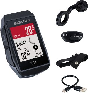 GPS Fietscomputer Sigma ROX 11.1 EVO GPS HR set met korte Butler stuurhouder - zwart
