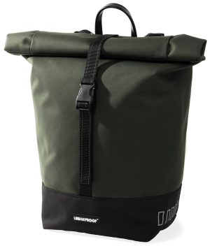 Gerecyclede enkele fietstas Urban Proof Rolltop 20 liter 30 x 15 x 42cm - groen