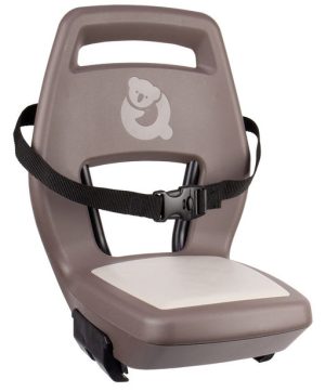 Kinderzitje achter Qibbel Junior 6+ met voetsteunen, gordel en beschermplaat - Hazel Brown