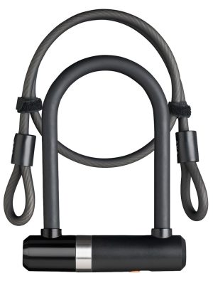 Beugelslot Axa Newton Mini + kabel 100/8 - zwart