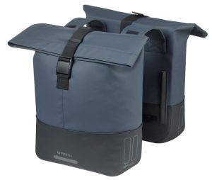 Dubbele fietstas Basil Cove 28-32L 14 x 29 x 36 cm - blauw/zwart