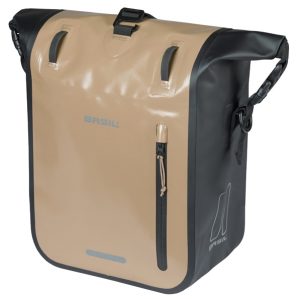 Enkele fietstas Basil Rivo M tarpaulin MIK 12-15L 14 x 25 x 38 cm - zand/zwart