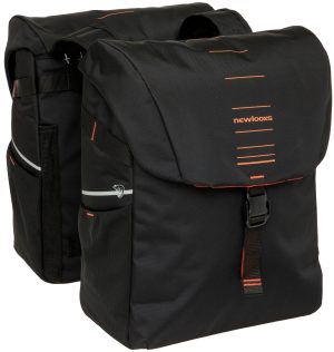 Dubbele fietstas New Looxs Vigo Double - 40 liter - 30 x 19 x 40 cm (2x) - Black-Orange