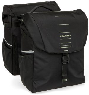 Dubbele fietstas New Looxs Vigo Double MIK 2.0 - 40 liter - 30 x 19 x 40 cm (2x) - Black-Green
