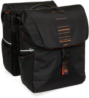 Dubbele fietstas New Looxs Vigo Double MIK 2.0 - 40 liter - 30 x 19 x 40 cm (2x) - Black-Orange