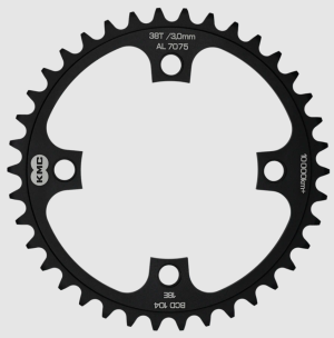 Kettingblad 38T KMC BCD 104 mm - 1/2" x 1/8" wide - zwart