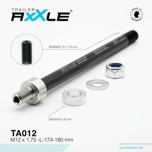 Steekas voor aanhangwagen Radoxx TA012 M12 x 1,75 lengte 174-180mm