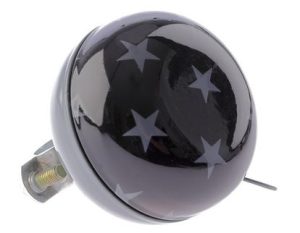 Fietsbel Ding-Dong NietVerkeerd Stars ø60mm - zwart/witte strepen