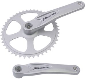 Crankstel 44T Miranda Alfa 1 voor 3/32" ketting - met 170mm crankarm - zilver
