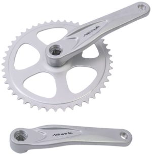 Crankstel 46T Miranda Alfa 1 voor 3/32" ketting - aluminium - zwart