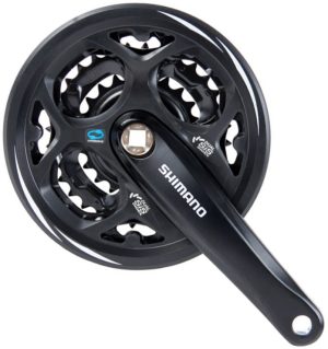 Crankstel 7/8 speed Shimano Altus FC-M311 42/32/22T met kettingrand - zwart