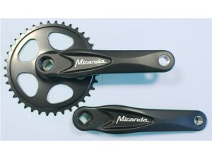 Crankstel 38T Miranda Alfa 1 voor 3/32" ketting met 170mm crank - zwart
