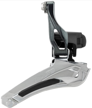 Voorderailleur 2 x 10 speed Shimano Tiagra FD-4700 ø28,6 - ø31,8 mm klem / down-pull 61-66° - 46-53T - Zwart/Zilver