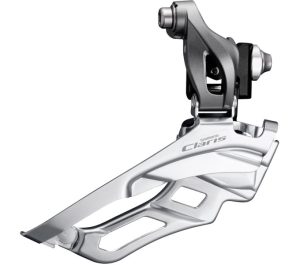 Voorderailleur 3 x 8-speed Shimano Claris FD-R2030 ø34,9 mm klem met adapter ø31,8/28,6 mm / down-pull 63-66° hoek 46-52T - grijs
