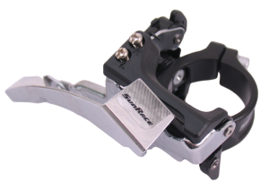 Voorderailleur 3 x 7/8-speed Sunrace FDM300 top swing / dual pull 42T - Zwart/Zilver