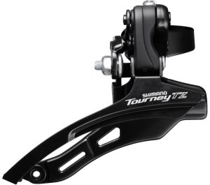 Voorderailleur 6/7-speed Shimano Tourney TZ FD-TZ500 down swing/top pull - hoge klem ø28,6 mm - 42T - Zwart/Zilver