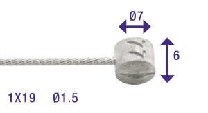 Rem binnenkabel Elvedes 2250mm RVS ø1,5mm Weinmann tonnippel (100 stuks in doos)