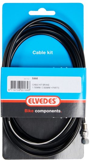 Rem kabelkit Elvedes 1700 + 2000 mm verzinkt met T-nippel - zwart