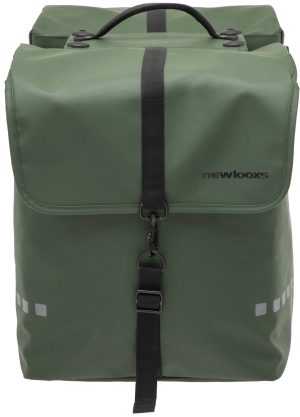 Dubbele fietstas New Looxs Odense Double Racktime 39 liter 34 x 16 x 38 cm (x2) - groen