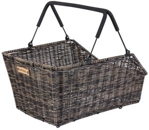 Fietsmand Basil Cento Rattan Look Multi System 49 x 34 x 26 cm - bruin