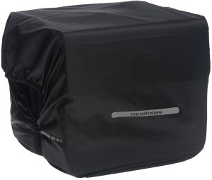 Regenhoes New Looxs voor dubbele tassen 40cm x 97cm met reflectie - zwart