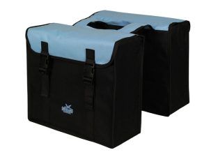 Dubbele fietstas Greenlands 34 liter 37 x 33 x 14cm (2x) - zwart / lichtblauw