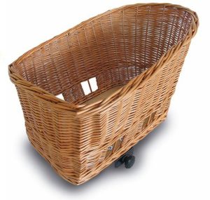 Rieten hondenfietsmand Basil Pasja large 50cm met snelsluiting 50 x 42 x 33 cm