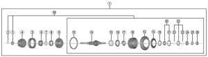 Binnenwerk Shimano Nexus 7 versnellingsnaaf SG-C3001-7R (182 mm as)
