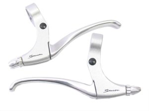 Remgreepset Saccon voor rollerbrake - 4 vingers - satin / zilver