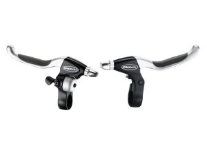 Remhendelpaar Tektro CL530TS+CL535RT V-brake met geïntegreerde fietsbel - zwart/satijn