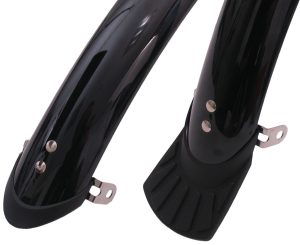 Spatbordset 28" 50 mm kunststof compleet met stangenset - zwart