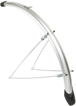 Spatbordset Eurofender Elegance 28" x 46 mm - zilver