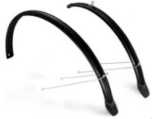 Spatbordset 28" Eurofender Lampo 58 mm breed - Glans zwart