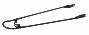 Spatbordstang 28" met bumper en 6mm gat - mat zwart