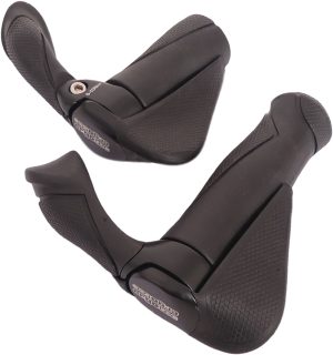 Handvatpaar Ergotec MF2 kraton / aluminium 130 + 87 mm - zwart