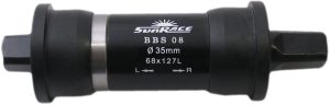 Trapas Sunrace 127mm/ ø38 inslagcups - spieloos - Zwart