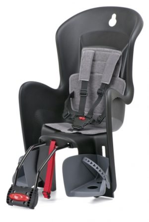 Kinderzitje achter Polisport Bilby Maxi - zwart/grijs - frame montage (FF)