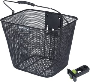 Fietsmand Basil Bilbao KF bevestiging inclusief stuurpenhouder 26 x 22 x 27 cm - zwart