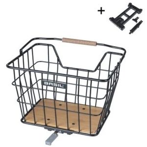 Fietsmand Basil Nordland MIK 23 Liter 23 x 33 x 19 cm voor- en/of achterop zwart bruin
