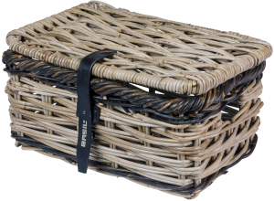 Fietsmand Basil Dijon S met deksel 27 x 39 x 21 cm - grijs zwart