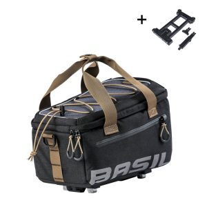 Bagagedragertas Basil Miles MIK 7 liter 29 x 18 x 17 cm - zwart/grijs
