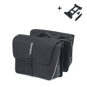 Dubble fietstas Basil Forte MIK 35 liter 15 x 38 x 30 cm - zwart