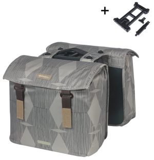 Dubbele Fietstas Basil Elegance MIK 40 - 49 liter - Chateau Taupe