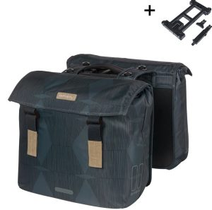 Dubbele fietstas Basil Elegance MIK 40-49 liter - estate blauw