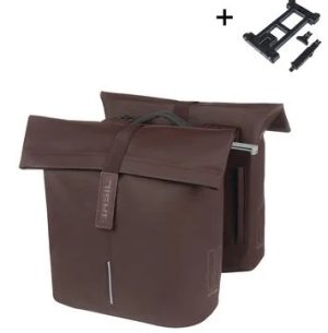 Dubbele fietstas Basil City MIK 28-32 liter - roasted brown