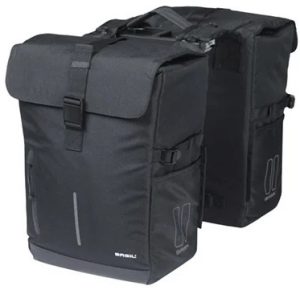 Dubbele fietstas Basil Move MIK 30 liter 16 x 27 x 38 cm - zwart