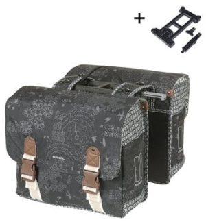 Dubbele Fietstas Basil Bohème MIK 35 liter - Zwart / Charcoal