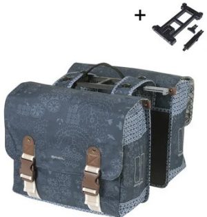 Dubbele fietstas Basil Bohème MIK 35 liter - indigo blauw