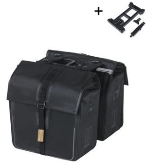 Dubbele fietstas Basil Urban Dry MIK 50 liter 16 x 31 x 32 cm (2x) - Mat zwart