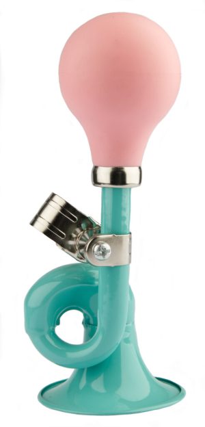 Fietstoeter krul PexKids - groen met roze bol